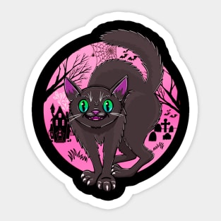 Spooky Cat in Pink Sticker